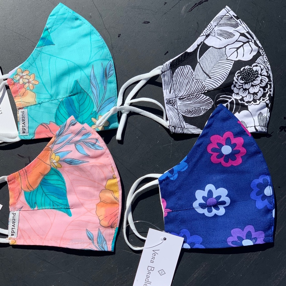 Four Fashion Face Masks Vera Bradley & Pura Vida
